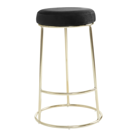Premier Housewares Manhattan Black Velvet Bar Stool