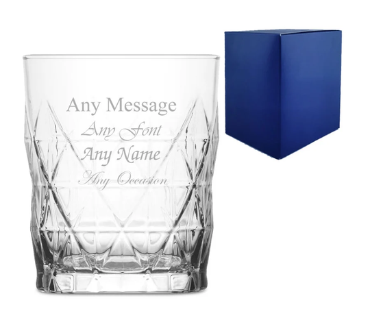 Personalised Engraved 345Ml Whisky Whiskey Glass & Gift Box - Wedding Anniversary , Best Man Father Of The Bride Groom Groomsman Gifts