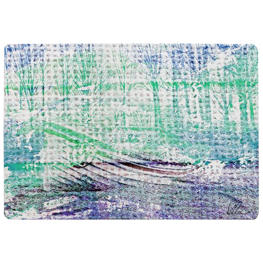 Delmonte Washed up Designer Shaggy Blue/Green Rug