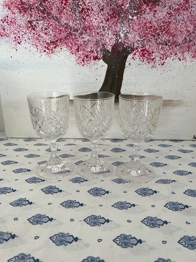 Beautiful Set Of 3 Lead Crystal 2.75