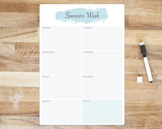 Weekly Family Planner/Meal Board. Magnetic Option Available. Available in More Colours