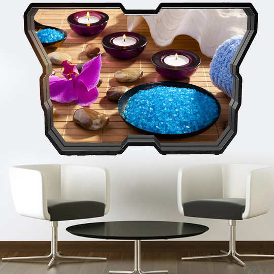 Candles Stone Massage Spa Shell Wall Sticker Art Poster Mural Transfer Decal Print Room Home Nursery Office Shop Decor Id497