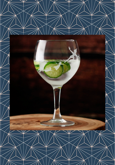Peter Pan Engraved Balloon Gin Glass. Beautiful Etched Personalised With Name. Design Won't Wear Off Like Vinyl.61