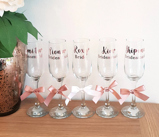 Personalised Champagne Flute, Prosecco Glass, Personalised Glass Bridal Party, Birthday Birthday, Hen Baby Shower