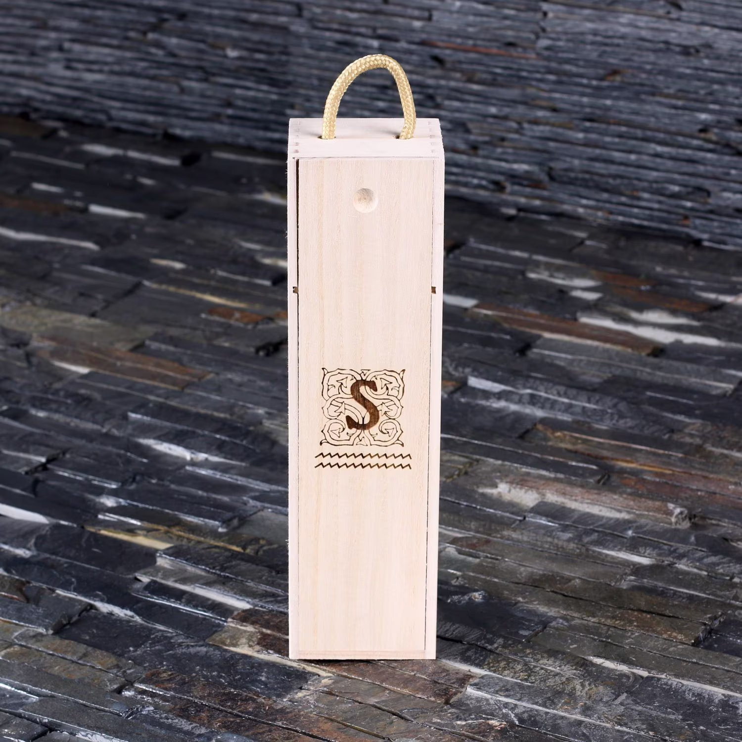 Just Add Wine Personalised Engraved Sustainable Wooden Wine Box Carrier - A Nicer Way To Gift A Bottle For Weddings Birthdays Christmas