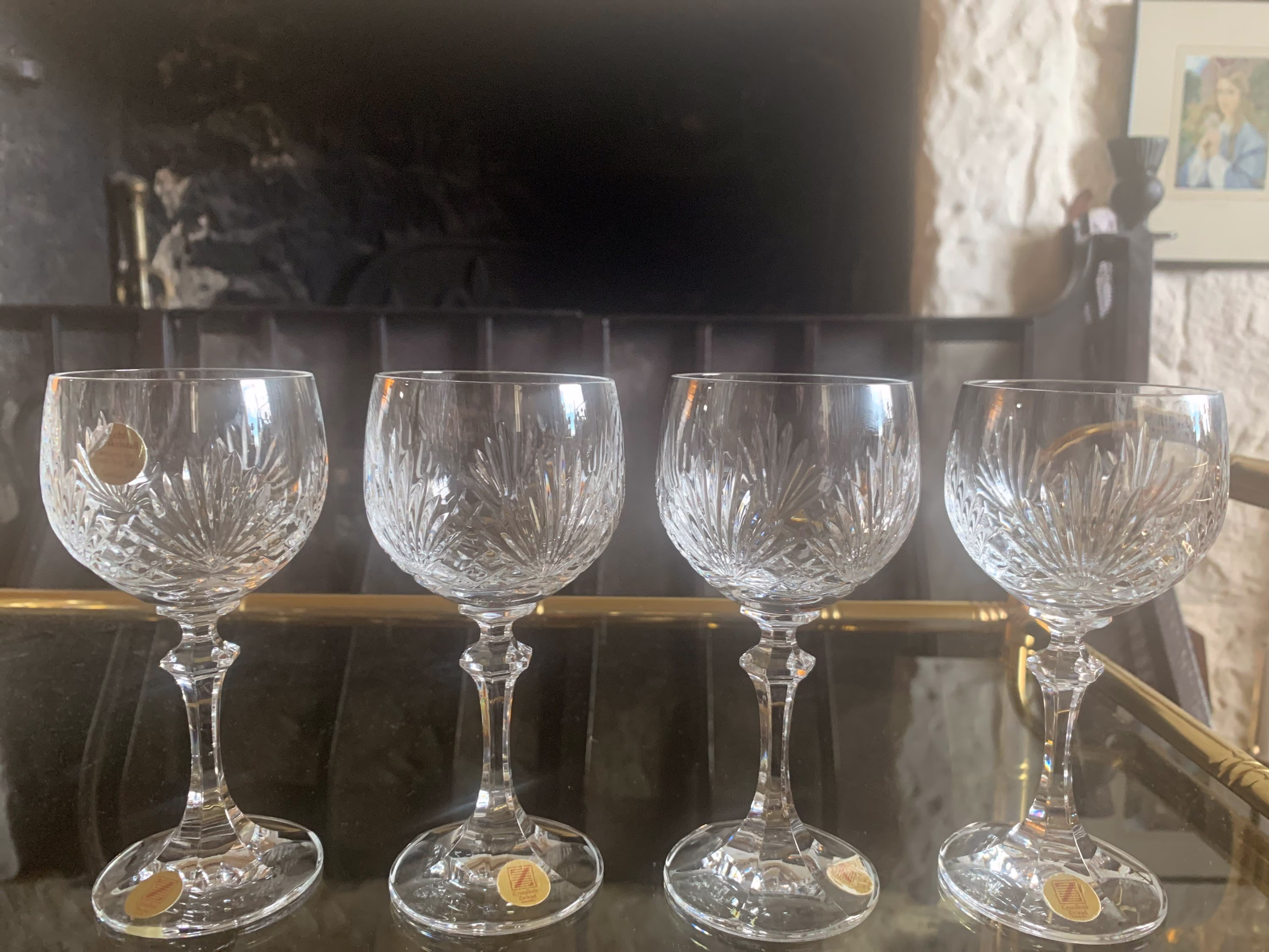 Vintage German Crystal Wine Glasses, Dessert Glass, Glasses