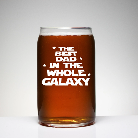 Best Dad in The Galaxy Custom Beer Glass/Can Shaped Birthday Gifts For Men Fathers Day