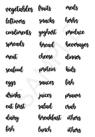 Pantry/Fridge Label
