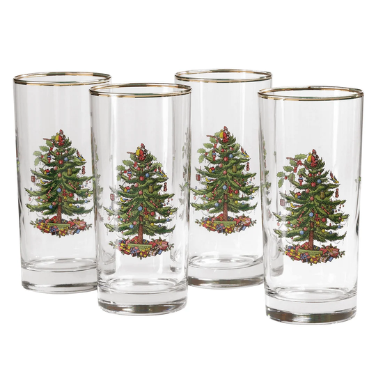 Christmas Tree 420ml Glass Highball Glass