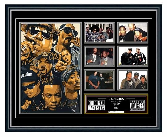 Rap Gods Tupac Snoop Dogg Eazy E Biggie Dr Dre Eminem Ice Cube Signed Photo Limited Edition Framed Memorabilia