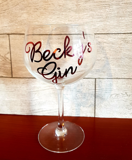 Personalised Gin Glass, Balloon Customised Gift, Lover Secret Santa Rose Gold Gifts For Her