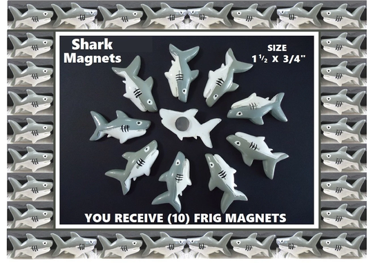 Sharks Fridge Magnets Fish Frig Ocean You Receive | 5 Kitchen Novelty Great White Shark Super
