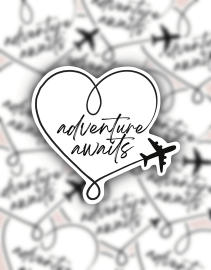 Adventure Awaits Sticker, Travel Plane Affirmation Graduation Gift, Is Out There