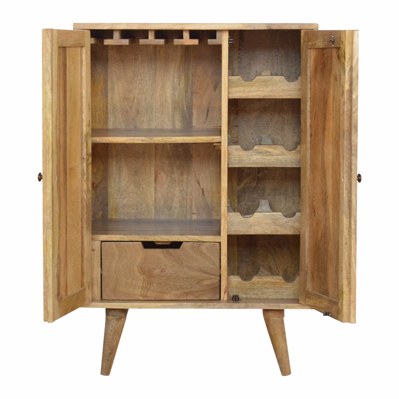 Farmhouse Wine Cabinet With Storage , Sideboard Table With Holder, Cupboard For Dining Room Freestanding Shelving Unit