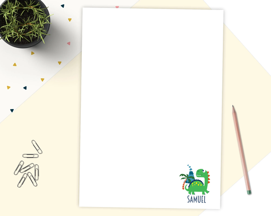 Personalised Dinosaur Notepad, Custom Notepad With Name, Writing Pad, Tear Off Children's Stationary Gift, To Do List