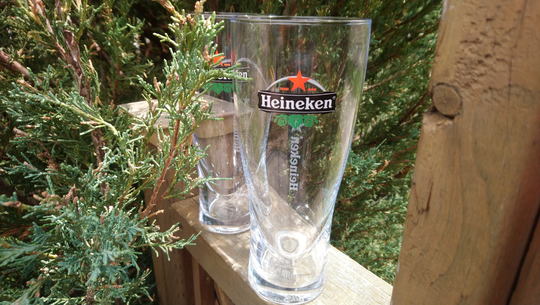 Heineken Set Of Two Beer Glasses, Barware New From Box, Pints Collectible Glasses Netherlands Dutch