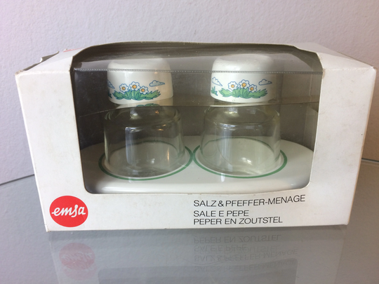 Emsa Vintage W. Germany Salt & Pepper Shaker Set Plastic Original Design
