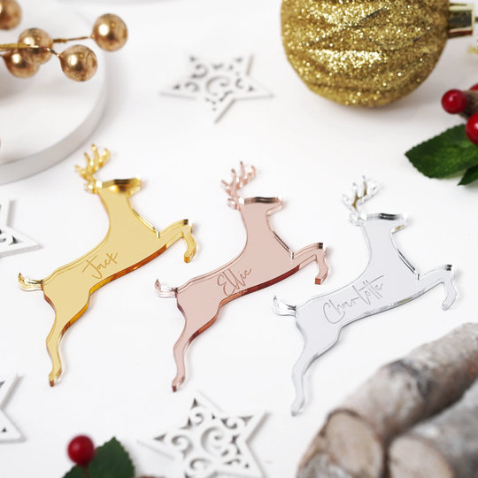 Christmas Place Setting Names, Winter Wedding Table Decorations Name Cards Wine Charm Favours