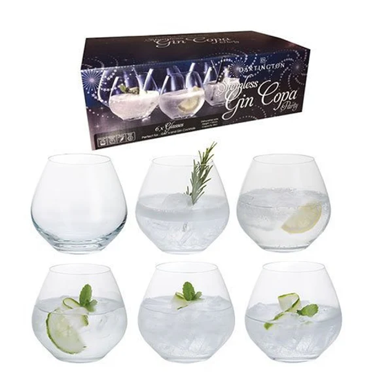 Personalised Set Of 6 Dartington Stemless Party Copa Glasses Engraved With Your Message