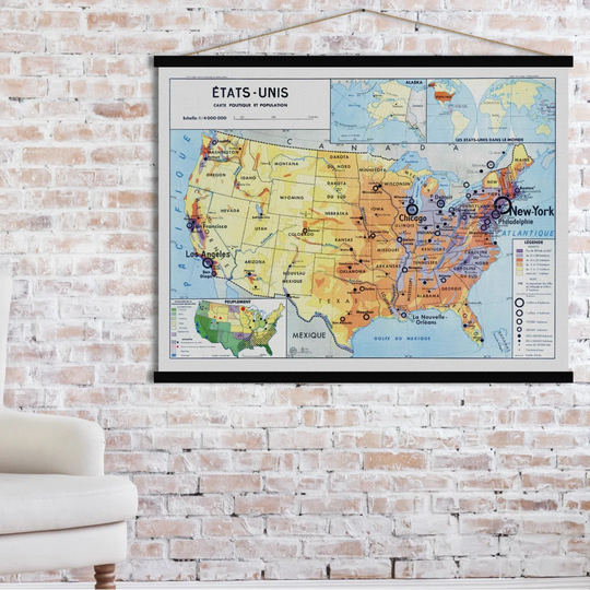 'Etats-Unis' Graphic Art Print Poster