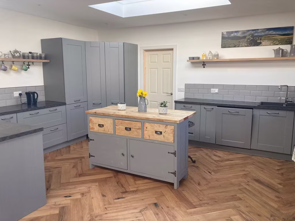 Farmhouse Rustic Breakfast Bar Island