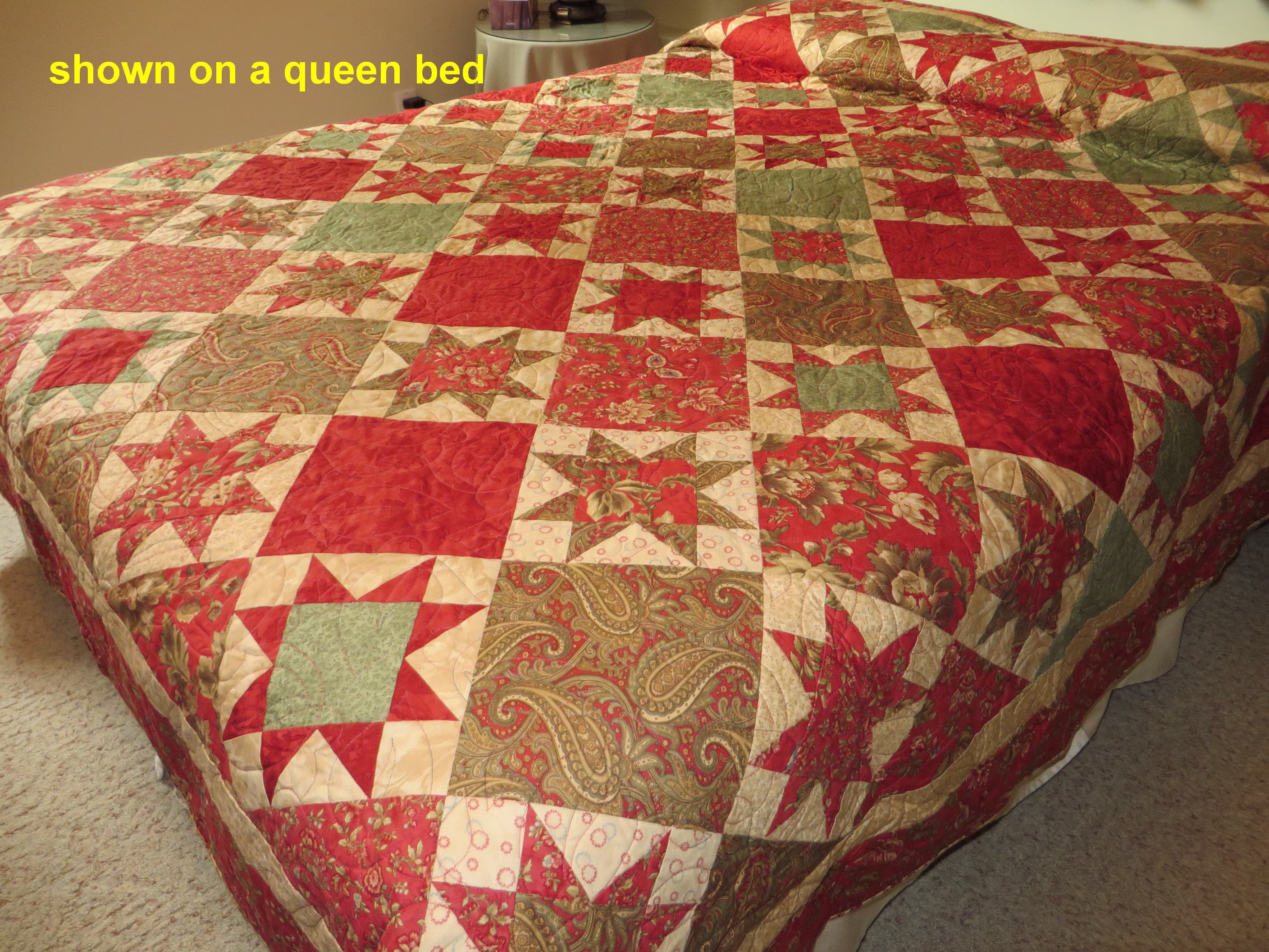 Queen Quilt in Reds & Creams
