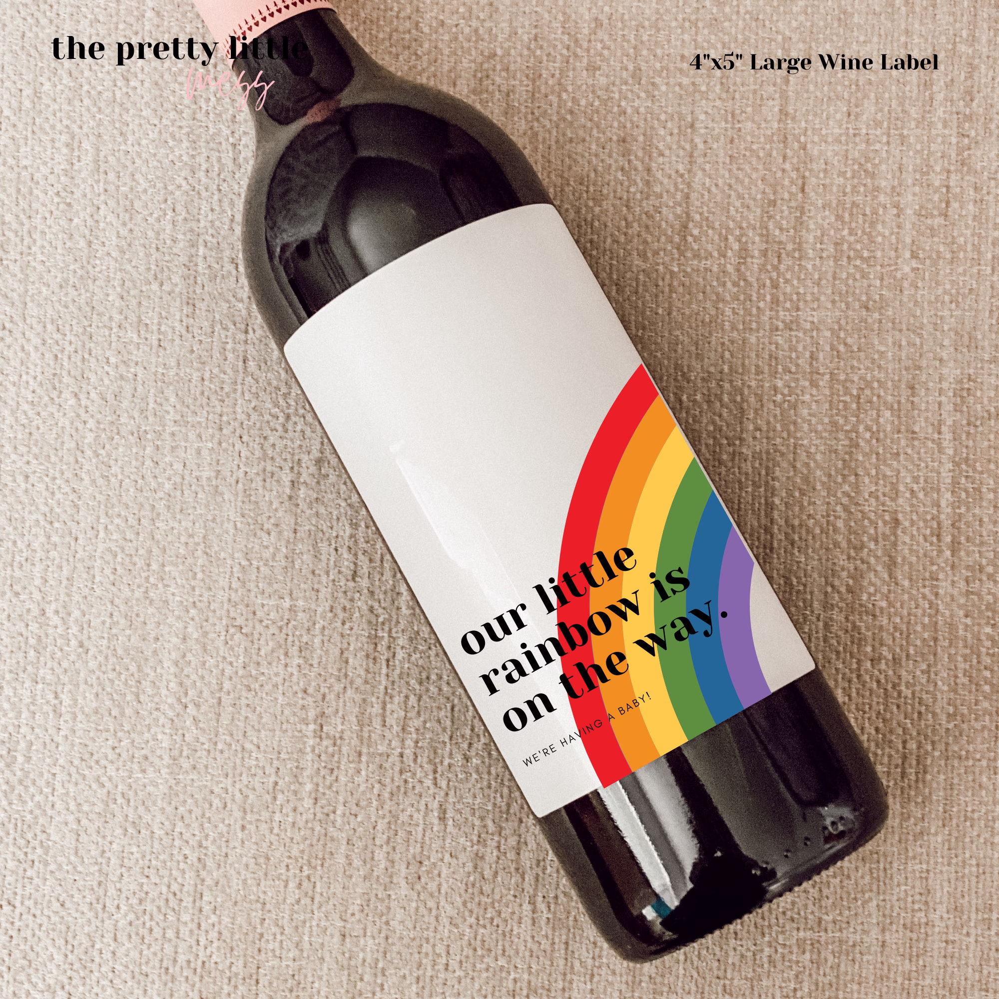 Rainbow Baby, Baby Announcement Wine Labels, Pregnancy Gift, Grandparents Becoming An Aunt, Uncle