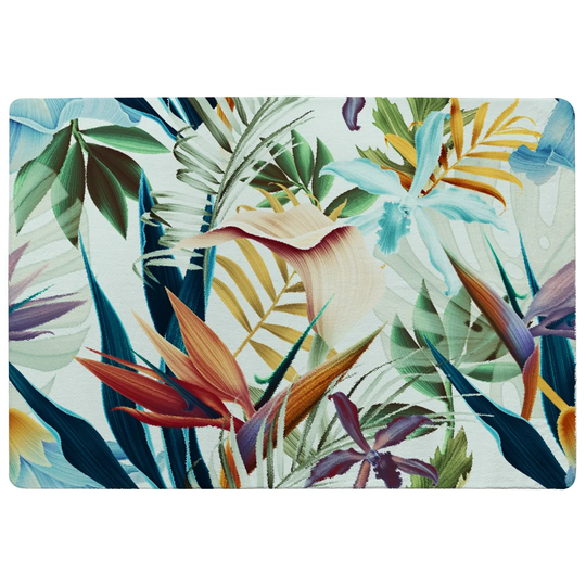 Langford Tropical Plants Shaggy Blue/Green/Yellow Rug