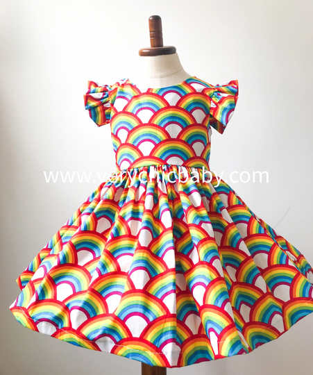 Rainbow Birthday Dress, Dress Girls