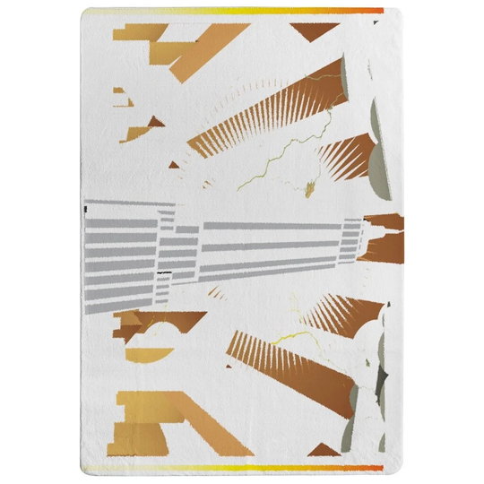 Pelkey Art Deco Skyscraper Designer Shaggy Brown/Yellow/Grey Rug