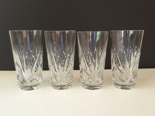 Vintage Crystal High Ball Glasses, Nachtmann Nierstein Tumblers, Man Cave Barware