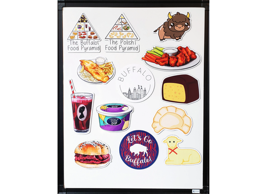 Buffalo Ny Magnet, Ny, Food, Chicken Wings, Fish Fry, Sponge Candy, Pierogi, Butter Lamb, Polish Sticker, Beef On Weck