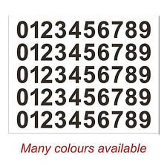 30mm Self Adhesive Vinyl Numbers | 5 Sets 0-9 - Lots Of Colours Decal Vinyl Sticker For Car Wall Laptop Bumper Decal