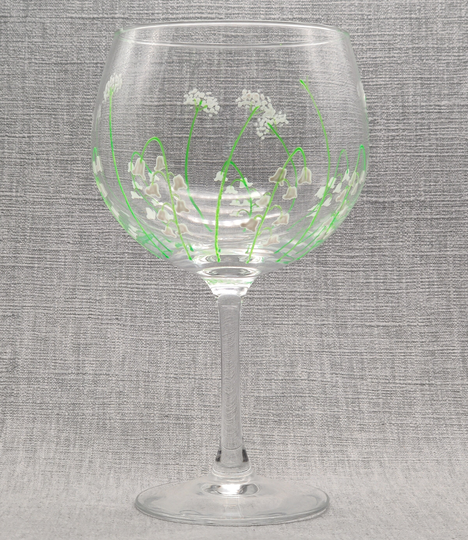 Hand-Painted Lily Of The Valley Large Gin Glass