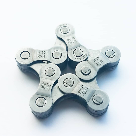 Silver Star Fridge Magnet Made From Bicycle Chain Great For Bike Riders & Cyclists, Fun Xmas Christmas Stocking Filler Or Present