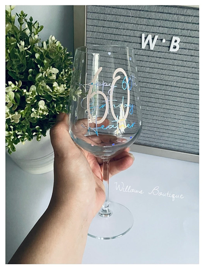 Personalised Birthday Wine Glass | Extra Detail Special Gift