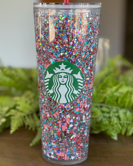 4Th Of July/Memorial Day America Snowglobe Starbucks Tumbler Venti
