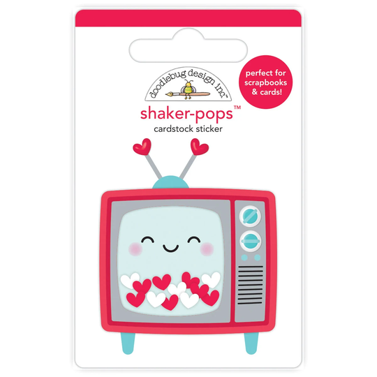 Telly Time Shaker-Pops Cardstock Sticker, Doodlebug Design, My Happy Place, Dimensional Tv Sticker