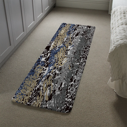 Macmillan Mixed Designer Shaggy Grey/Blue/Gold Rug