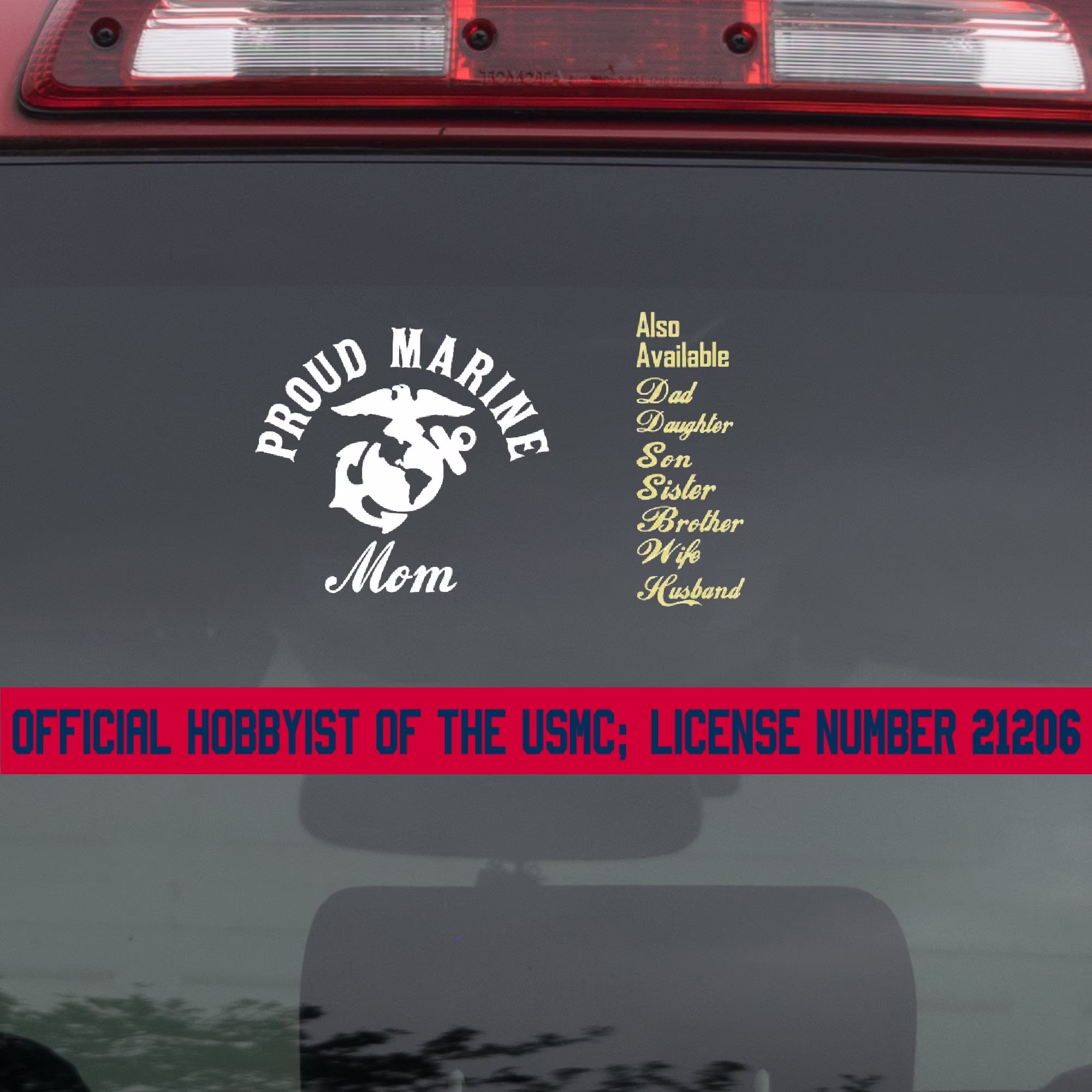 Proud Marine Mom, Dad, Daughter, Son, Sister, Brother, Wife, Husband. Us Military Decal. | D.mblf.m