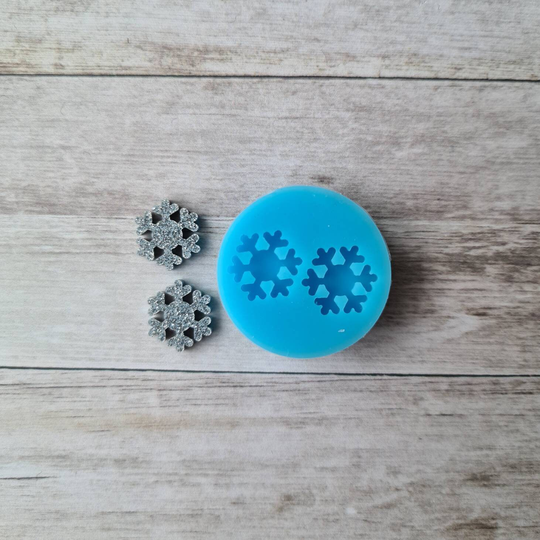 Resin Silicone Mold - 12mm Snowflake Stud Earrings Mold, Flexible Christmas Resin Polymer Clay Supplies, Supplies