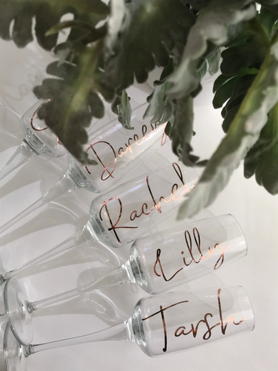 Personalised Champagne Wine Glass Sticker | Diy Decal Bridesmaid Proposal Engagement Personalized