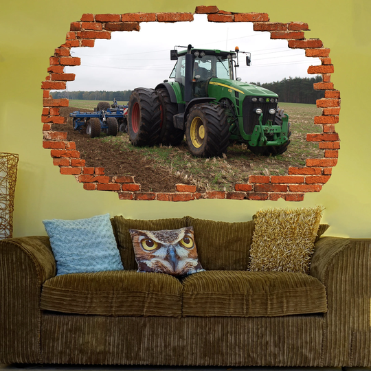 Tractor Plough Field Wall Sticker Mural Poster Decal Room Office Nursery Decor Id642