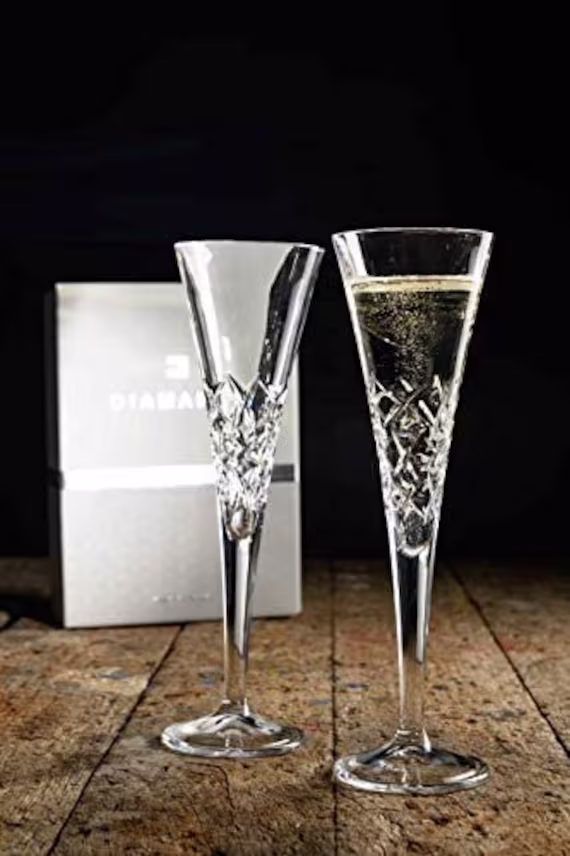 Diamante Champagne Flutes Pair -