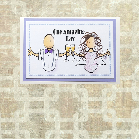 Modern Wedding Card Personalized For Couple - Funny Sweet Congratulations Toast Marriage Keepsake & Envelope Set