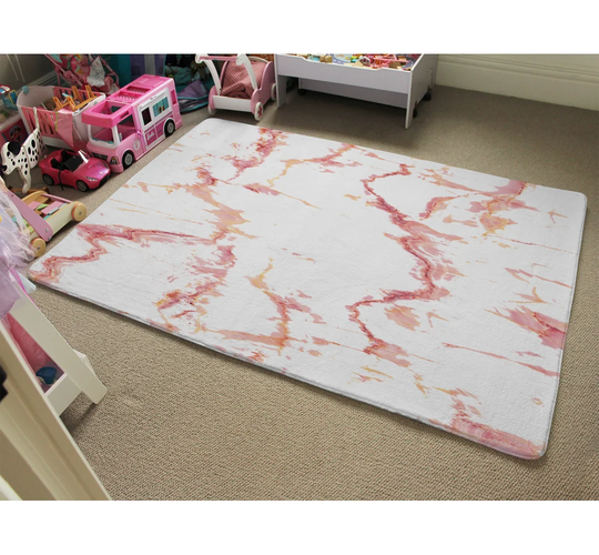 Pavlik Marble Designer Shaggy Pink/Orange/Cream Rug