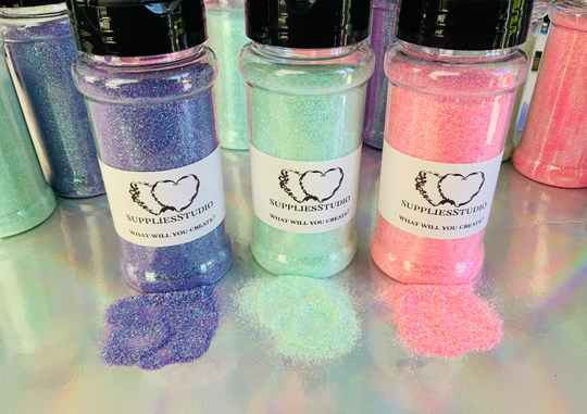 150G 3x Pastel Fine Glitter Shakers , Bulk Craft Slime Tumbler Resin Nails Art