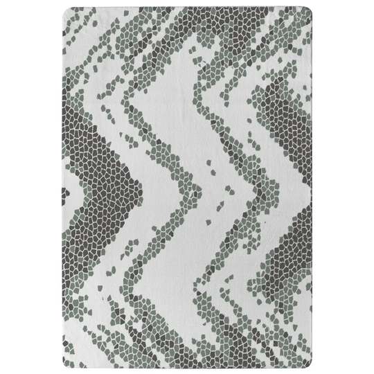 Gilmore Grunge Lines Designer Shaggy Grey/Green Rug