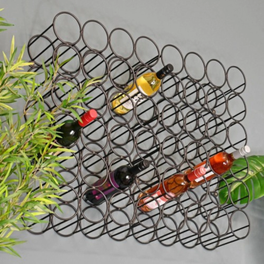 Cellamagic Wall Mounted Wine Rack/ Party, Dinner Anniversary, Birthday, Engagement Gift/Copper Kitchen Accessories