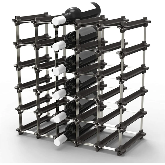 Villegas 25 Bottle Floor Wine Bottle Rack in Black